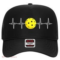 Pickleball Player Heartbeat EKG Pulse Whiffle Ball Game Hat thumb 0