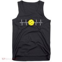 Pickleball Player Heartbeat EKG Pulse Whiffle Ball Game Tank Top thumb 0