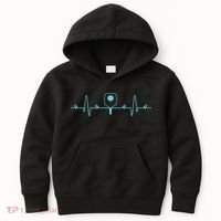 Pickleball Player Heartbea Pickleball Paddle Gifts Kids Hoodie thumb 0