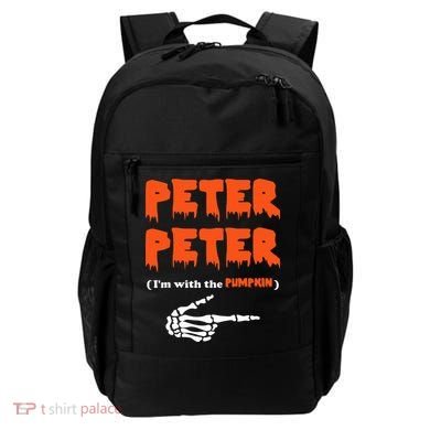 Peter Peter I'm With The Pumpkin Skeleton Halloween Backpack