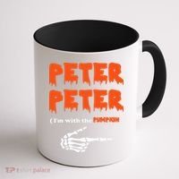 Peter Peter I'm With The Pumpkin Skeleton Halloween Coffee Mug thumb 1