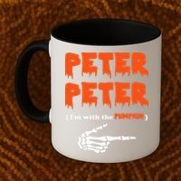 Peter Peter I'm With The Pumpkin Skeleton Halloween Coffee Mug thumb 2