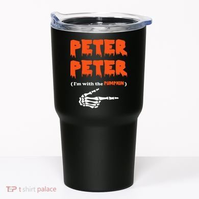 Peter Peter I'm With The Pumpkin Skeleton Halloween Tumbler