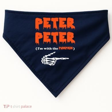 Peter Peter I'm With The Pumpkin Skeleton Halloween USA-Made Doggie Bandana