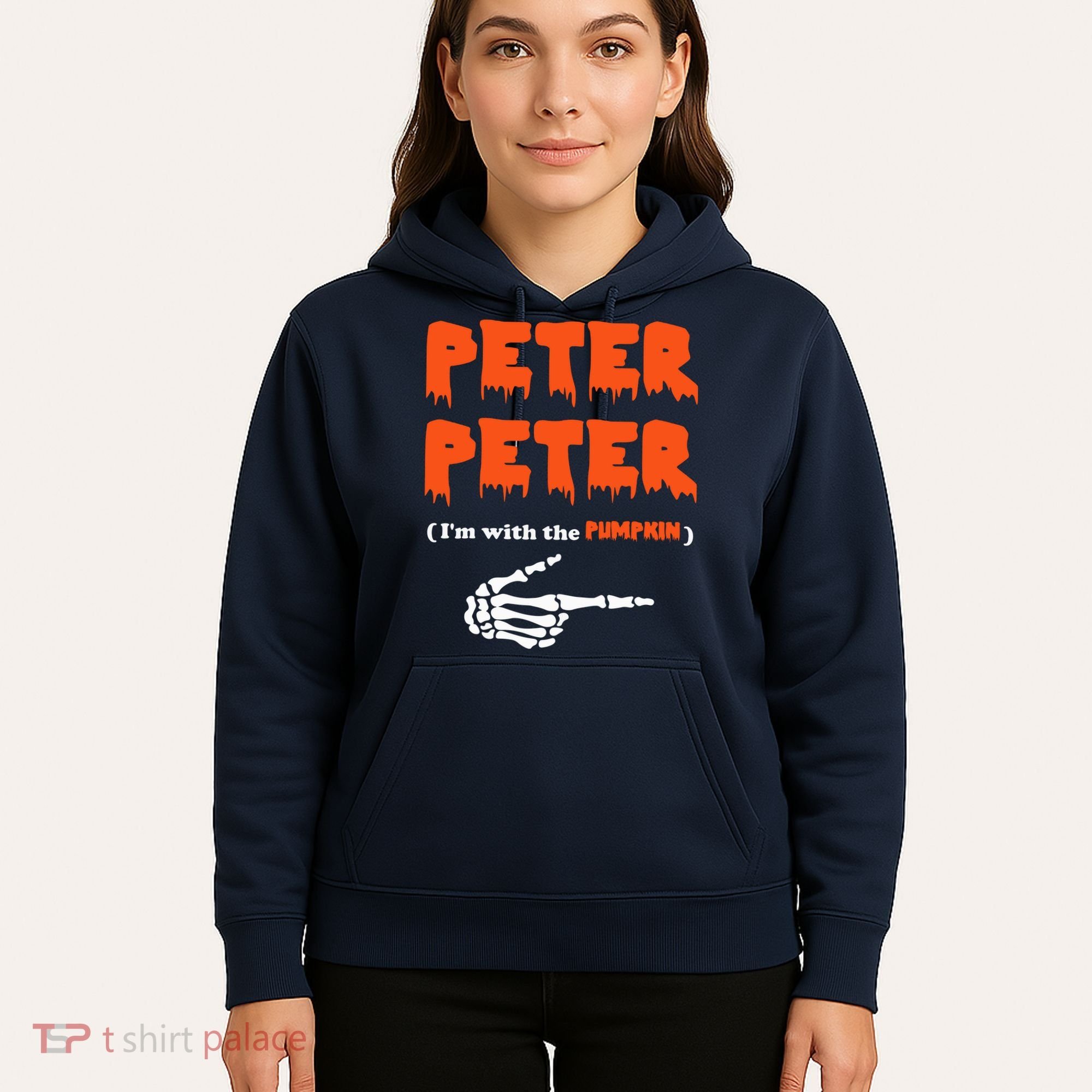Peter Peter I'm With The Pumpkin Skeleton Halloween Hoodie