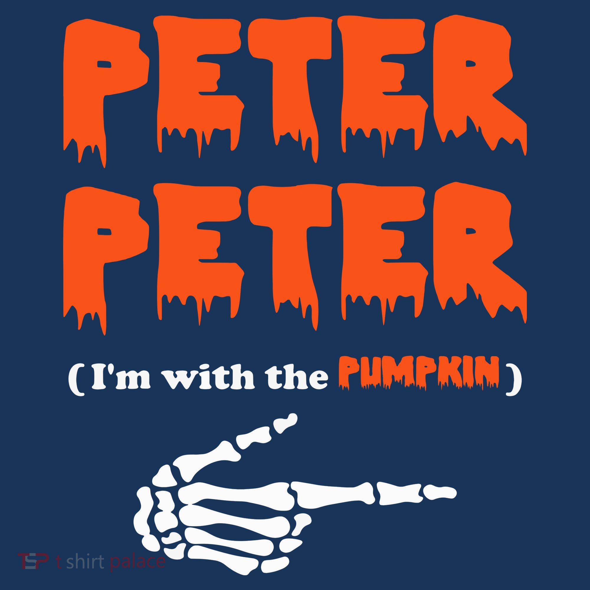 Peter Peter I'm With The Pumpkin Skeleton Halloween Apron