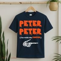 Peter Peter I'm With The Pumpkin Skeleton Halloween T-Shirt thumb 2