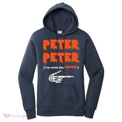 Peter Peter I'm With The Pumpkin Skeleton Halloween Women's Hoodie