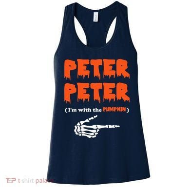 Peter Peter I'm With The Pumpkin Skeleton Halloween Women's Tank Top