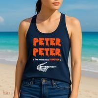 Peter Peter I'm With The Pumpkin Skeleton Halloween Women's Tank Top thumb 2