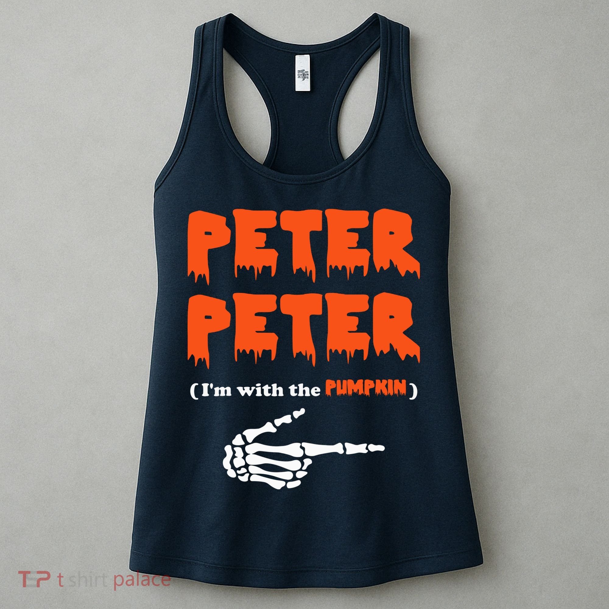 Peter Peter I'm With The Pumpkin Skeleton Halloween Women's Tank Top