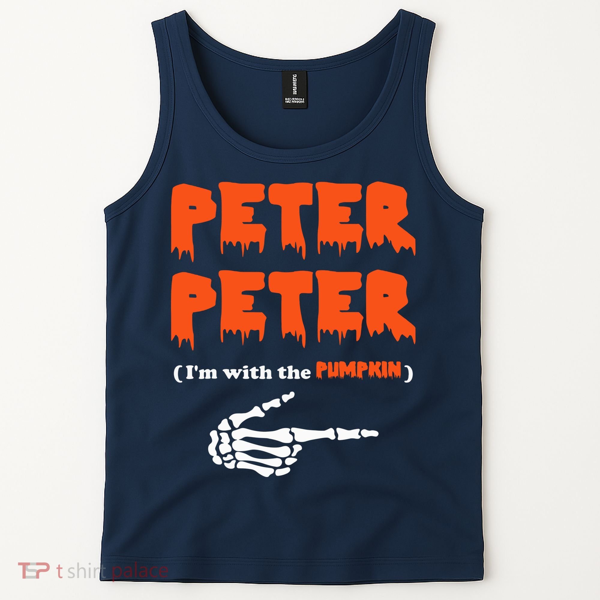 Peter Peter I'm With The Pumpkin Skeleton Halloween Tank Top