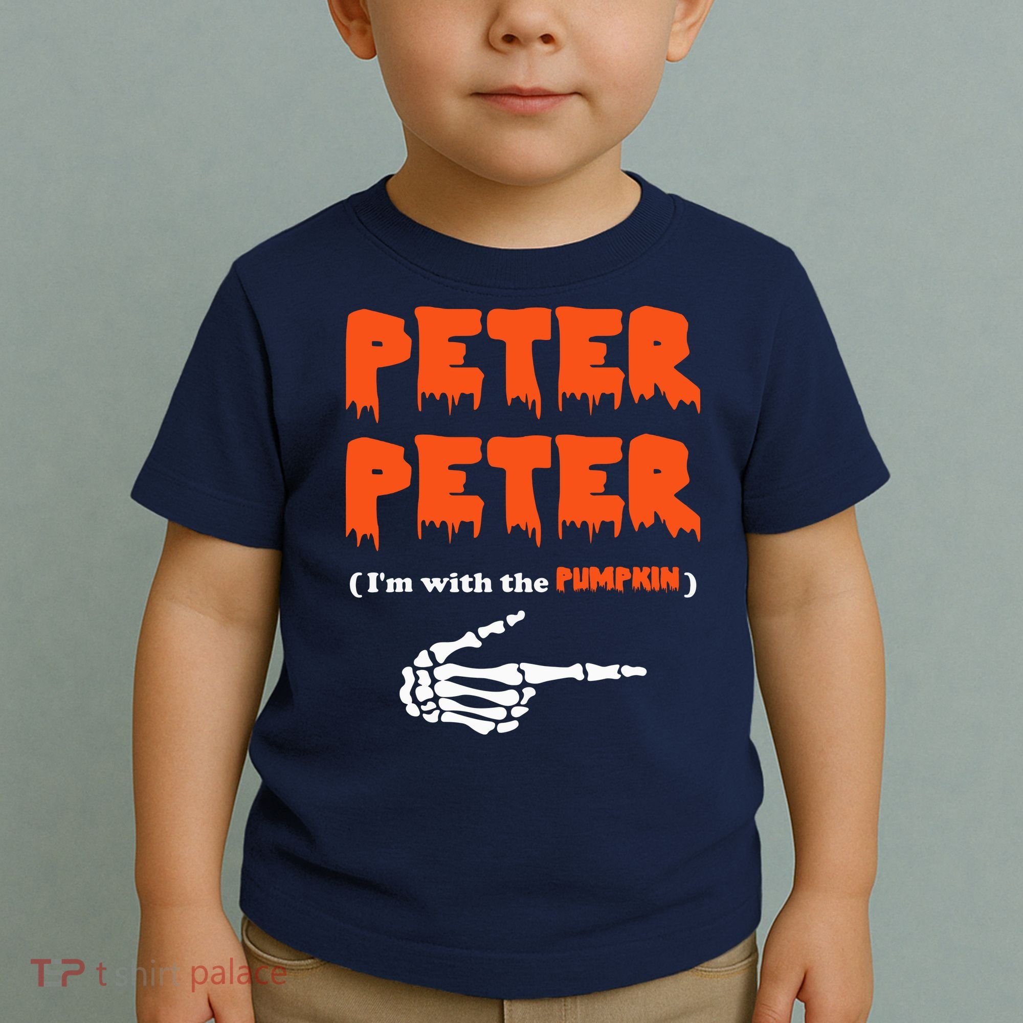Peter Peter I'm With The Pumpkin Skeleton Halloween Toddler T-Shirt