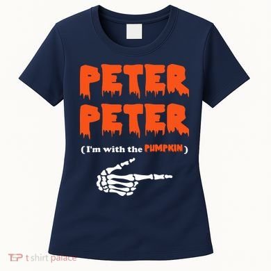 Peter Peter I'm With The Pumpkin Skeleton Halloween Women's T-Shirt