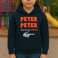 Peter Peter I'm With The Pumpkin Skeleton Halloween Kids Hoodie thumb 3