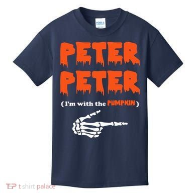 Peter Peter I'm With The Pumpkin Skeleton Halloween Kids T-Shirt