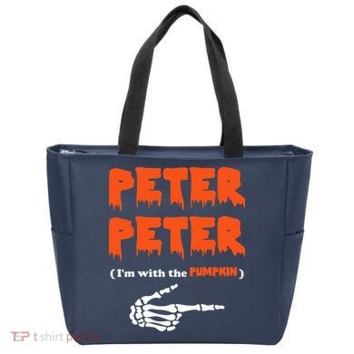 Peter Peter I'm With The Pumpkin Skeleton Halloween Tote Bag