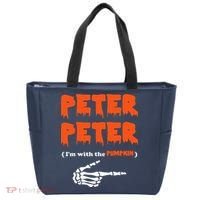 Peter Peter I'm With The Pumpkin Skeleton Halloween Tote Bag thumb 0