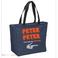 Peter Peter I'm With The Pumpkin Skeleton Halloween Tote Bag thumb 2