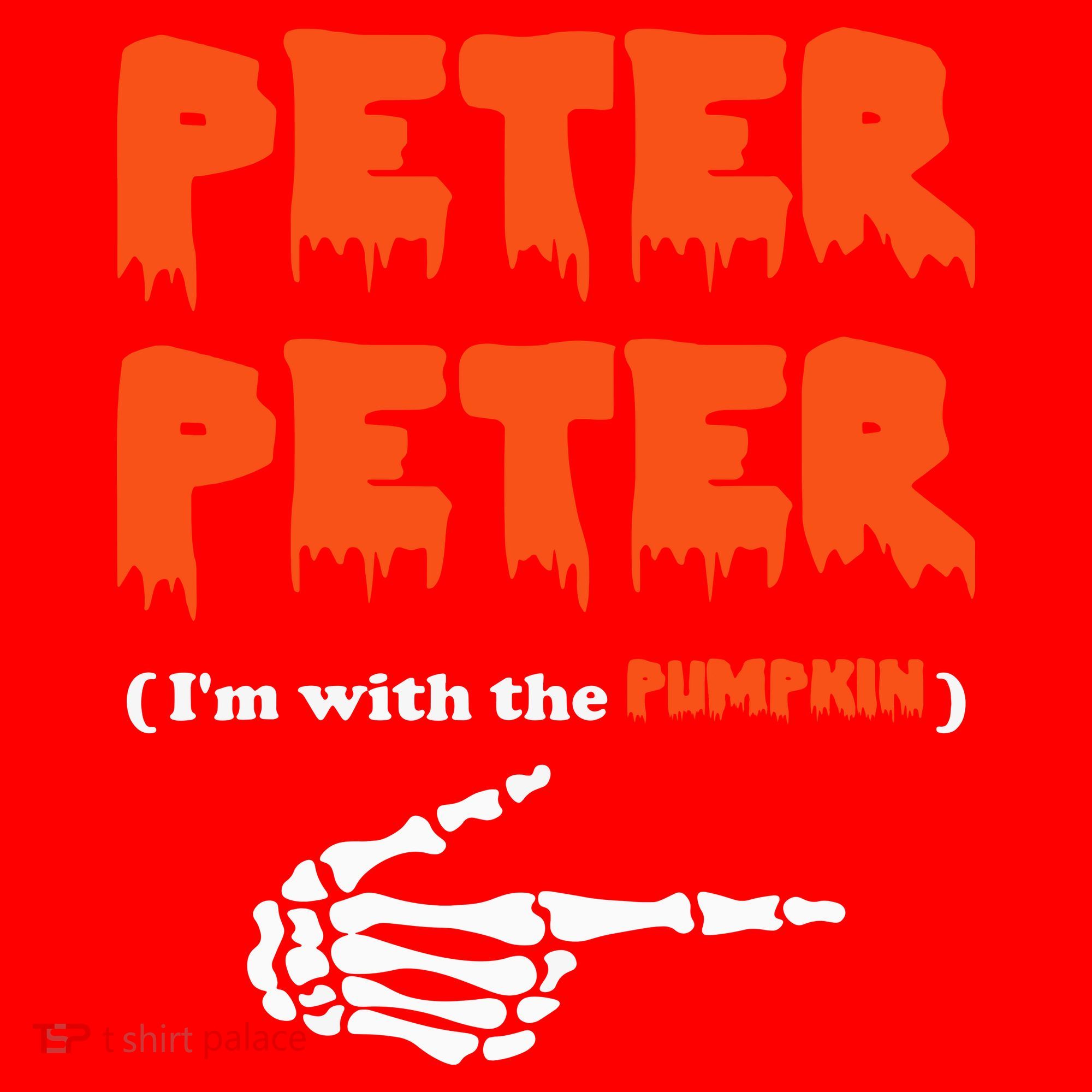 Peter Peter I'm With The Pumpkin Skeleton Halloween Santa Hat