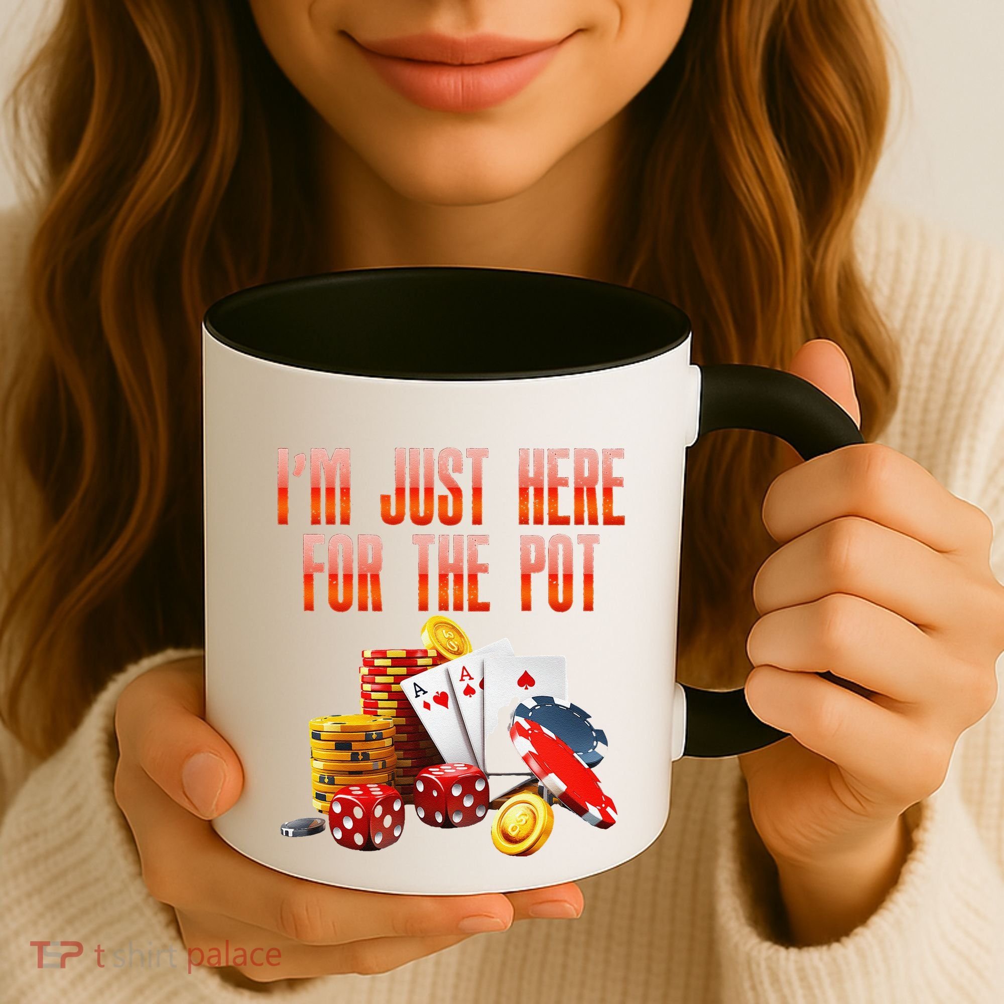 Poker Player IM Just Here For The Pot Funny Texas Holdem Coffee Mug