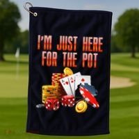 Poker Player IM Just Here For The Pot Funny Texas Holdem Golf Towel thumb 1
