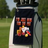 Poker Player IM Just Here For The Pot Funny Texas Holdem Golf Towel thumb 2