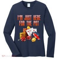 Poker Player IM Just Here For The Pot Funny Texas Holdem Women's Long Sleeve Shirt thumb 0