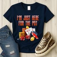 Poker Player IM Just Here For The Pot Funny Texas Holdem Women's T-Shirt thumb 3