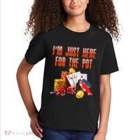 Poker Player IM Just Here For The Pot Funny Texas Holdem Kids T-Shirt thumb 2