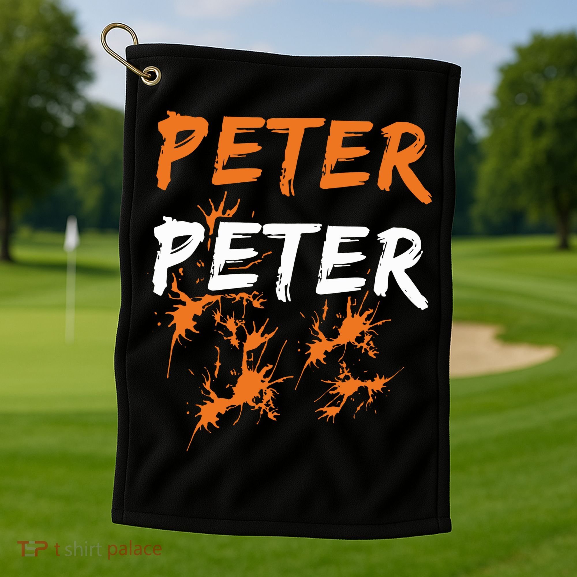 Peter Peter I'm With The Pumpkin Halloween Golf Towel