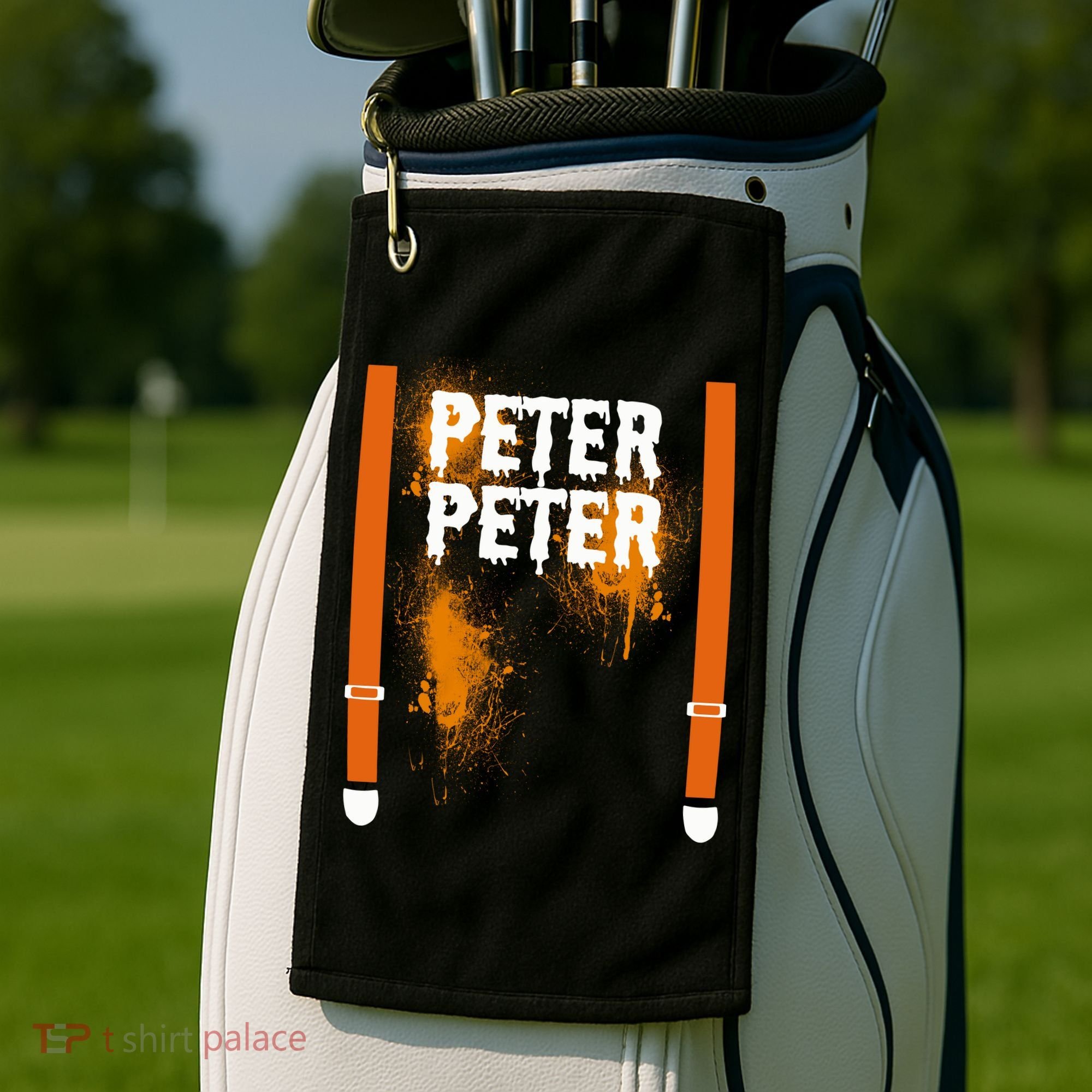Peter Peter I'm With The Pumpkin Halloween Golf Towel