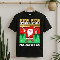 Pew Pew Its Christmas Mudafakas Funny Santa Claus Game T-Shirt thumb 2