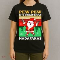 Pew Pew Its Christmas Mudafakas Funny Santa Claus Game T-Shirt thumb 4