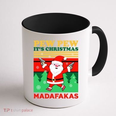 Pew Pew Its Christmas Mudafakas Funny Santa Claus Game Coffee Mug back