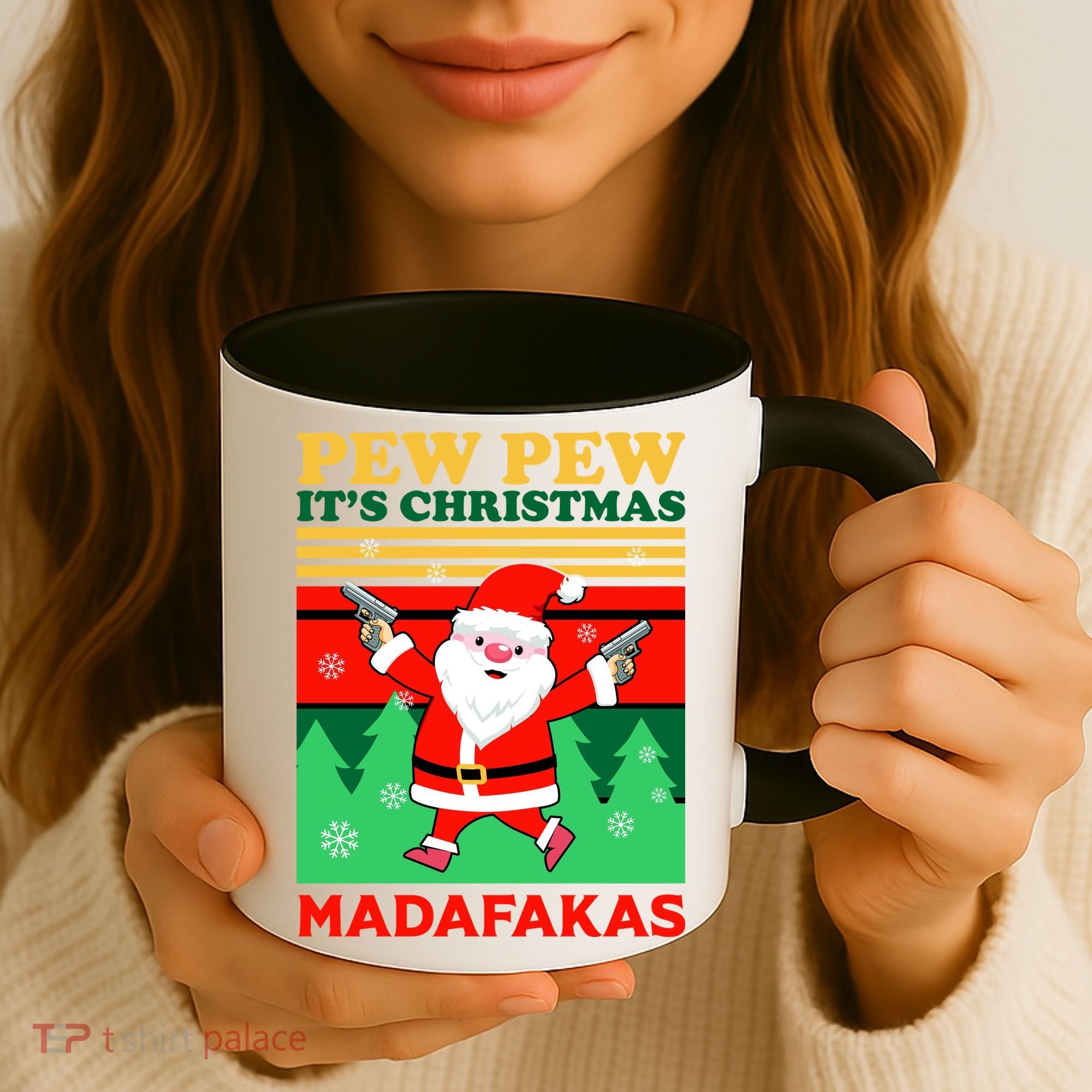 Pew Pew Its Christmas Mudafakas Funny Santa Claus Game Coffee Mug