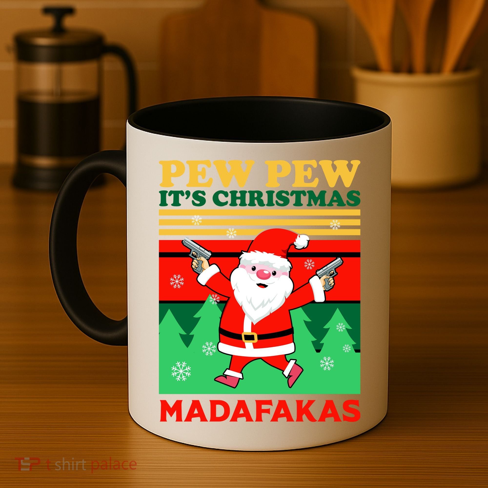 Pew Pew Its Christmas Mudafakas Funny Santa Claus Game Coffee Mug
