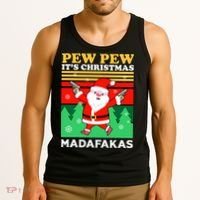 Pew Pew Its Christmas Mudafakas Funny Santa Claus Game Tank Top thumb 3