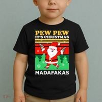 Pew Pew Its Christmas Mudafakas Funny Santa Claus Game Toddler T-Shirt thumb 2