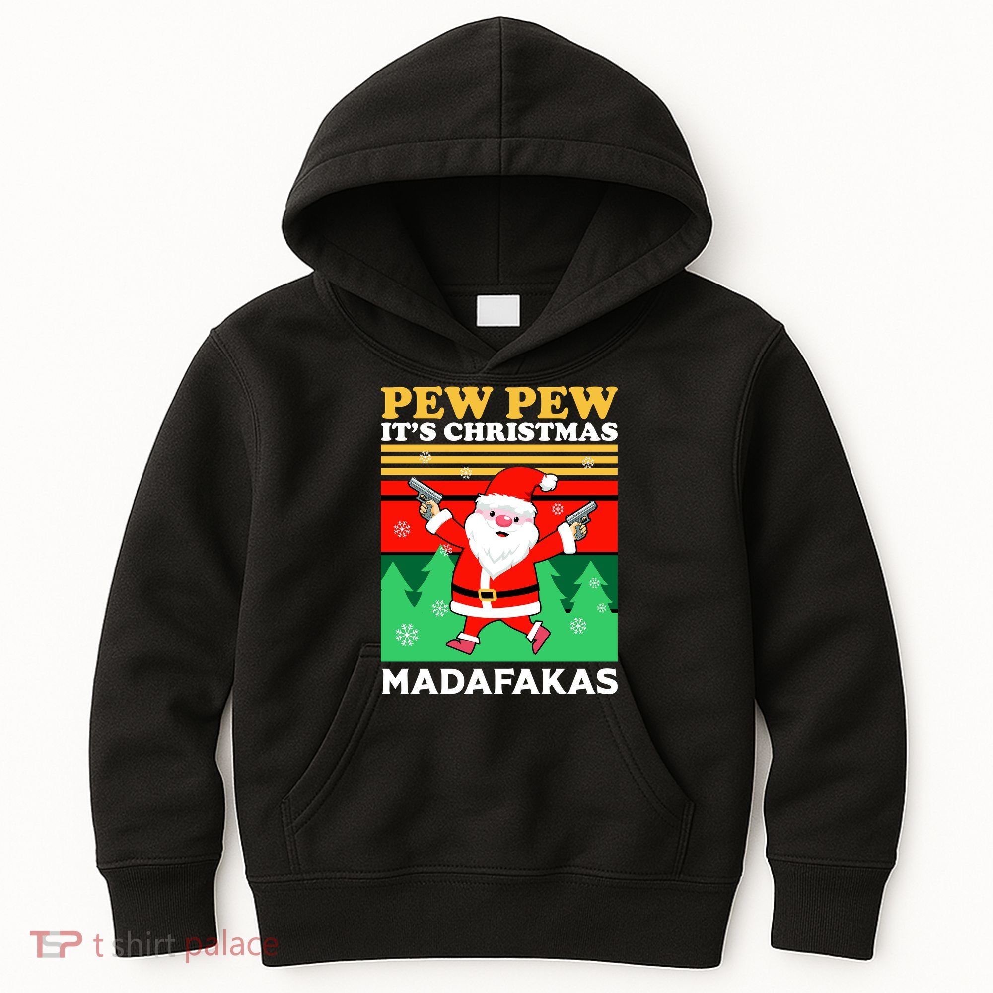 Pew Pew Its Christmas Mudafakas Funny Santa Claus Game Kids Hoodie