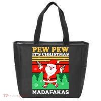Pew Pew Its Christmas Mudafakas Funny Santa Claus Game Tote Bag thumb 0