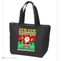 Pew Pew Its Christmas Mudafakas Funny Santa Claus Game Tote Bag thumb 3