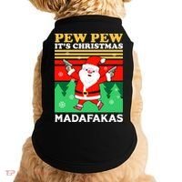 Pew Pew Its Christmas Mudafakas Funny Santa With Guns Game Doggie Tank thumb 0