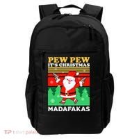 Pew Pew Its Christmas Mudafakas Funny Santa With Guns Game Backpack thumb 0