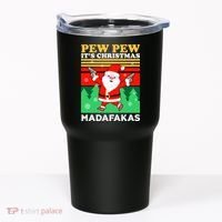 Pew Pew Its Christmas Mudafakas Funny Santa With Guns Game Tumbler thumb 0