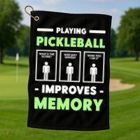 Playing Pickleball Improves Memory Dink Player TShirt Golf Towel thumb 1