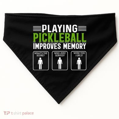 Playing Pickleball Improves Memory USA-Made Doggie Bandana