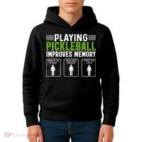 Playing Pickleball Improves Memory Kids Hoodie thumb 4