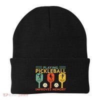 Playing Pickleball Improves Memory Funny Pickleball Player Beanie thumb 0