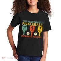 Playing Pickleball Improves Memory Funny Pickleball Player Kids T-Shirt thumb 2